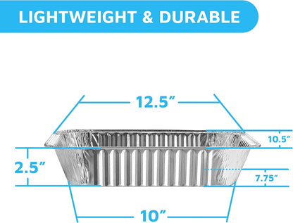 MontoPack Half-Size Aluminium Foil Lids | [100 Pack] Perfect Fit for 9x13 Roasting Pans | Premium Quality for Baking & Catering | Disposable Food Prep Containers Lids