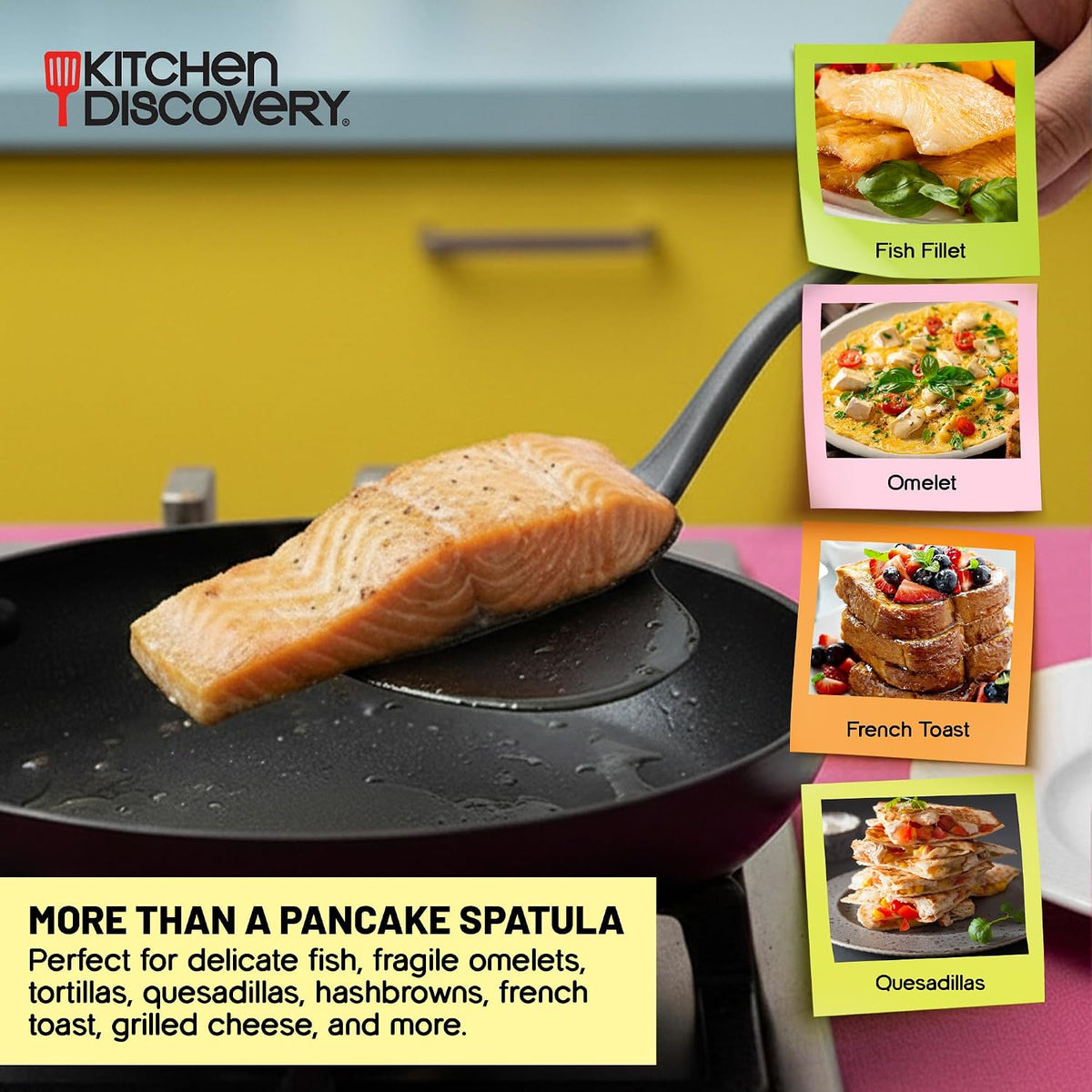 Kitchen Discovery Extra Wide Spatula Flipper, 7 in, Nylon