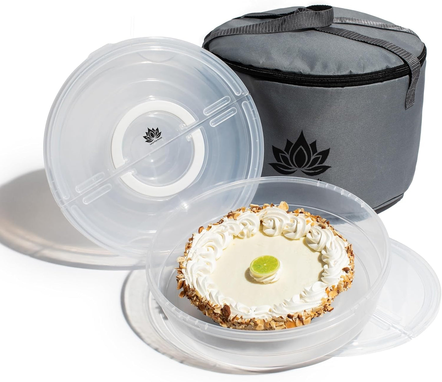 Cake Carrier with Lid and Handle – 10" Cake Storage Container with Baking Accessories, Cake Stand with Baking Pan, Cupcake Tray, Cake Boards & Piping Set