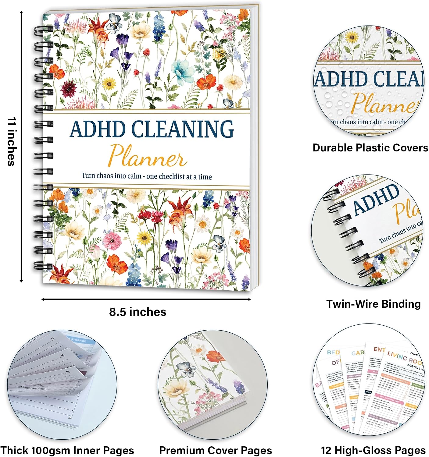 Magnetic Cleaning Schedule and Checklist Dry Erase Board - Reusable Cleaning Schedule for Home, Kitchen & Bathroom | Weekly & Monthly Chore Chart for Adults, Strong Magnet, Easy Erase