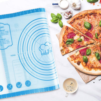 Silicone Baking Mat,28" x 20" Extra Thick Large Non Stick Sheet Mat with Measurement Non-slip Dough Rolling Mat,Reusable Food Grade Silicone Counter Mat for Making Cookies,Macarons,Bread and Pastry