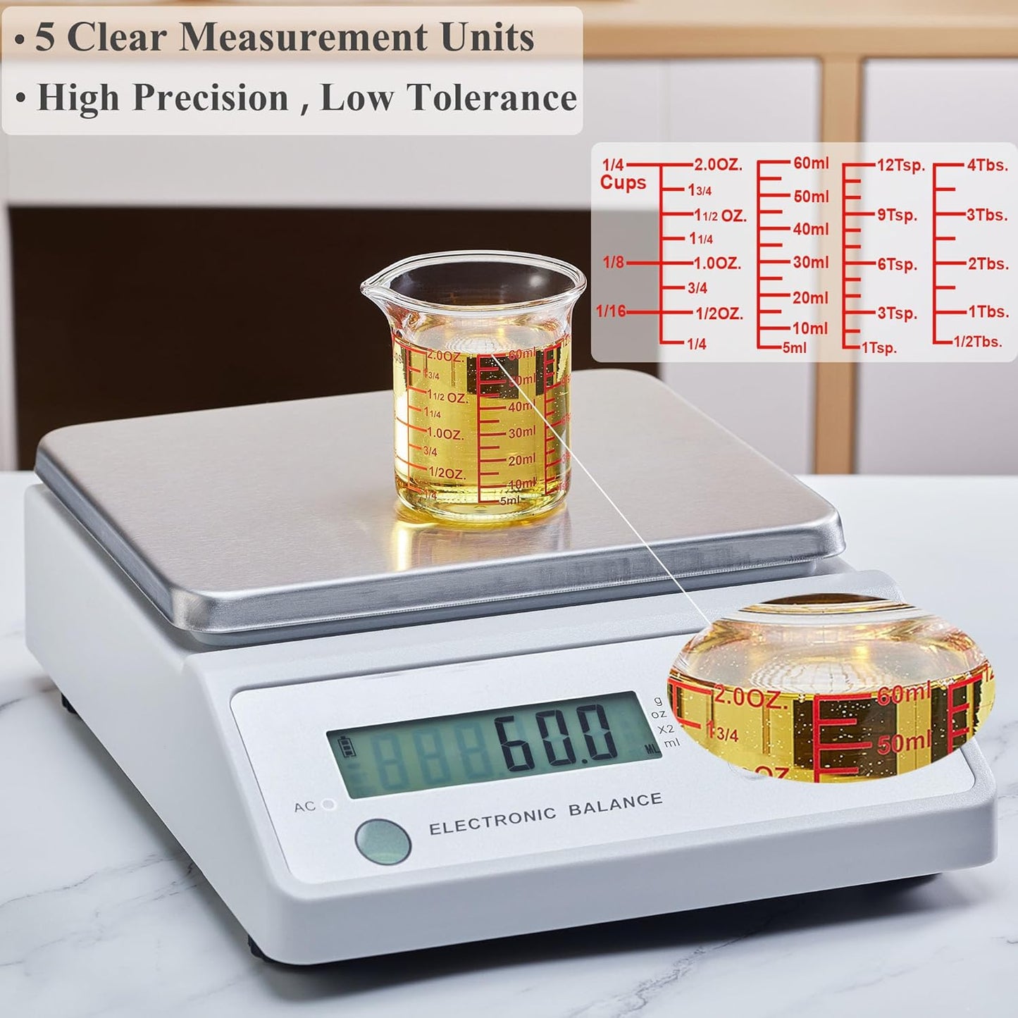 3 Piece Glass Measuring Cup Set, Includes 1/2-Cup, 1-Cup, and 2-Cup High Borosilicate Glasss Liquid Measuring Cups, Dishwasher, Freezer, Microwave, and Preheated Oven Safe, Essential Kitchen Tools