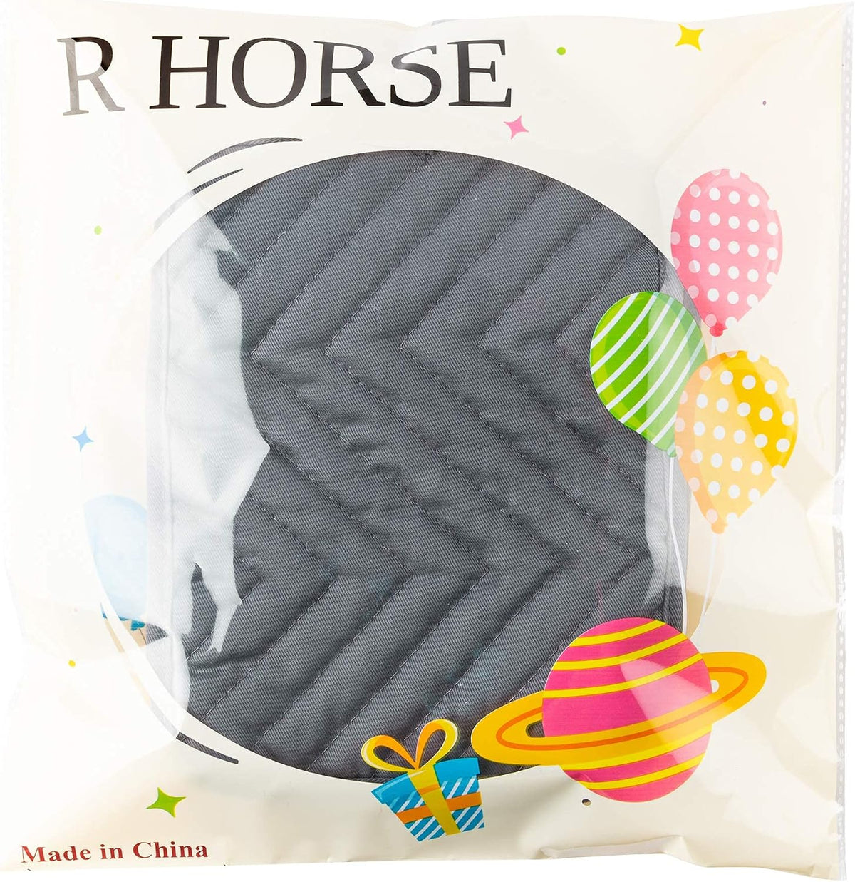 R HORSE 6Pcs Black Pot Holders with Pocket for Kitchen, 7''x 9''