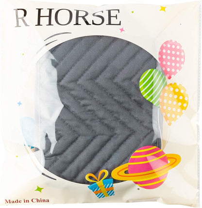R HORSE 6Pcs Black Pot Holders with Pocket for Kitchen, 7''x 9''