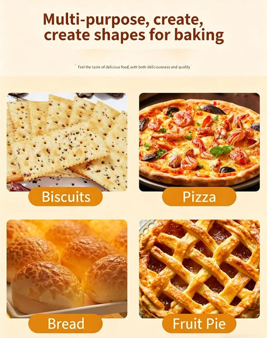 Pastry Lattice Roller Cutter, Dough Lattice Cutter for Pie Crust, Pizza Dough, Bread and Cookie Dough, Plastic Baking Dough Roller Tool for Pastry and Baking Decoration