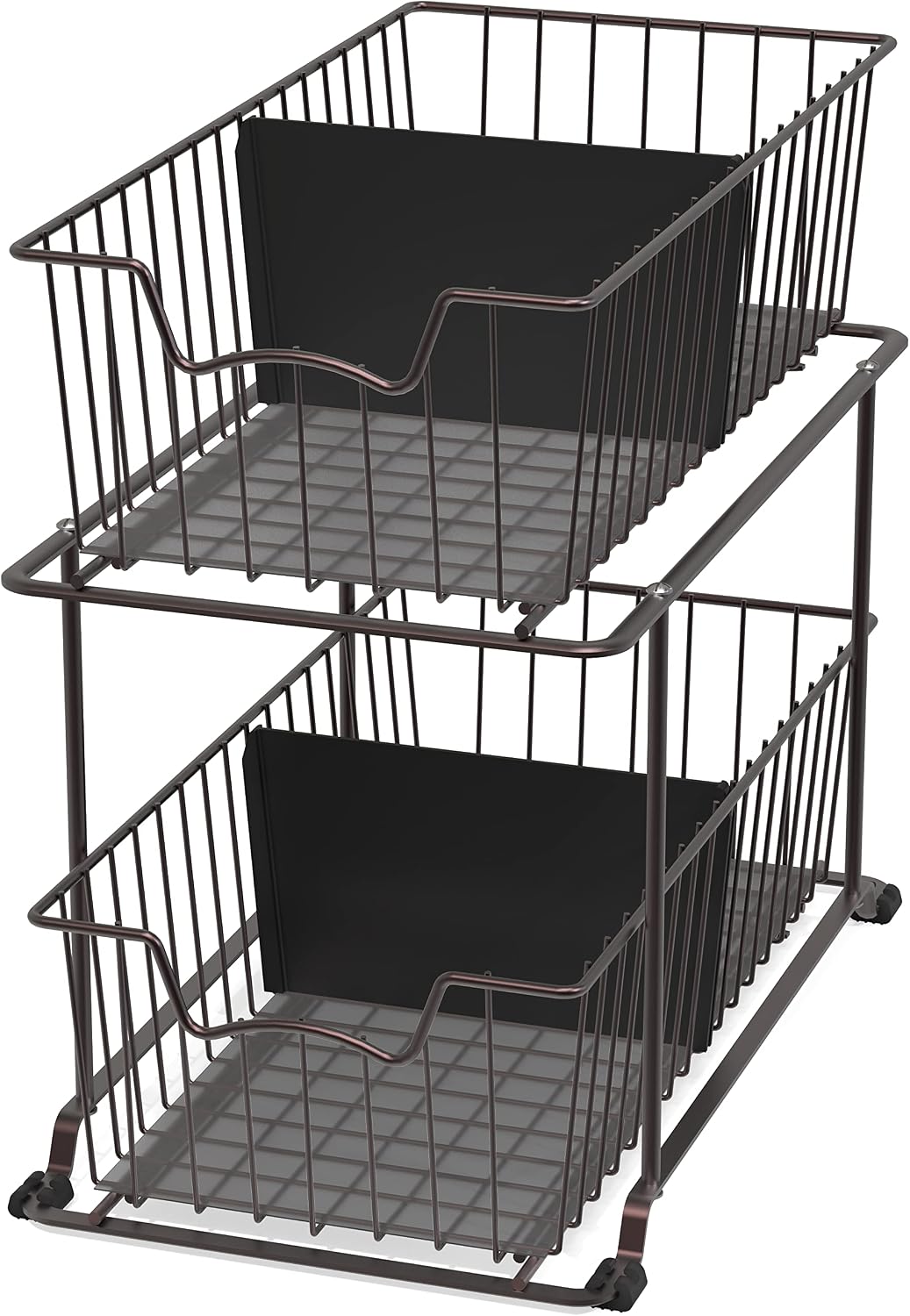 Simple Houseware 2 Tier Cabinet Wire Basket Drawer Organizer, Grey
