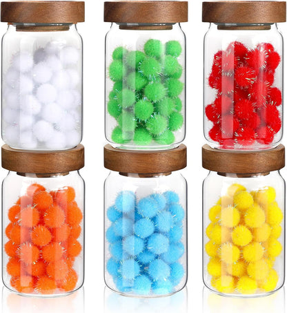 Small Glass Jars with Airtight Lids Round Spice Jar Kitchen Storage Jars Seasoning Containers Bottle Glass Food Storage Canisters Jars for Coffee Cookie Liquid Pantry Organizers