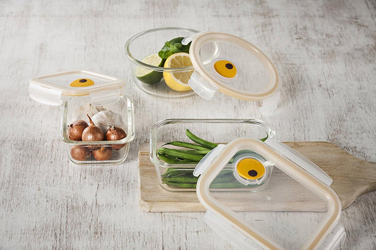 LOCK & LOCK Ovenglass Heat Resistant Glass Round Food Storage Container with Steam Vent, 32.12-oz / 4.02-cup