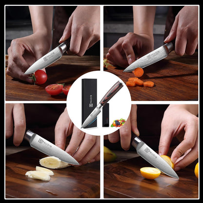 PAUDIN Cheese Knife, 5” Serrated Knife for Block Cheese,Sharp Tomato Knives