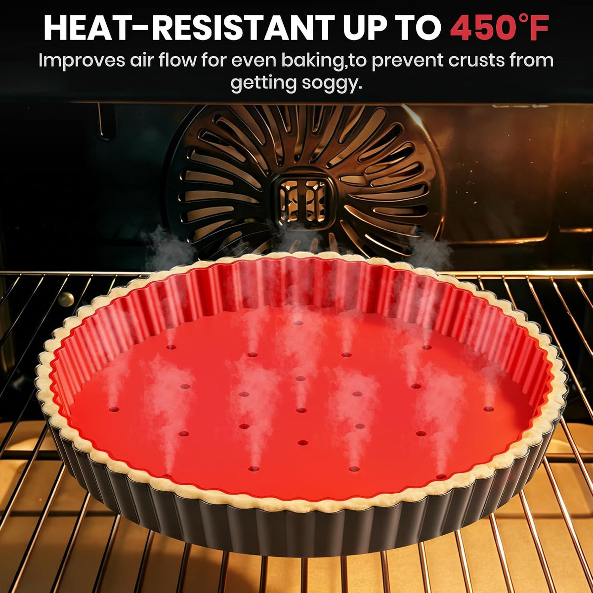 Tart Pan 9 Inch Removable Bottom Set,Non-stick Fluted Quiche Pan Pie Pan