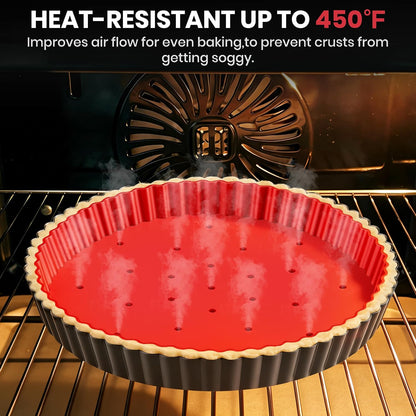 Tart Pan 9 Inch Removable Bottom Set,Non-stick Fluted Quiche Pan Pie Pan