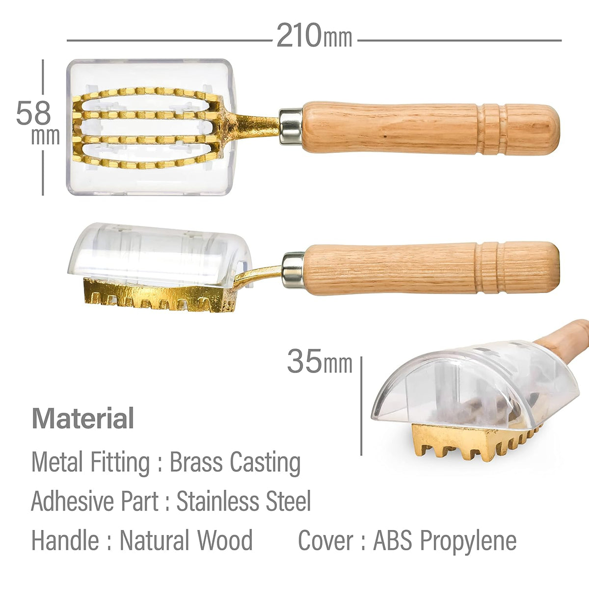 YAMASAN KYOTO UJI Brass & Wood Fish Scale Remover, Tsubame-Sanjo, Japan