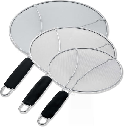 grease splatter guard,Kitchen Supply,Splatter Guard for Frying Pan & Food Strainer and Universal Cookware,stainless steel kitchenware,splash guard for Cooking with Comfort Grip Handles (1pcs-13 in)