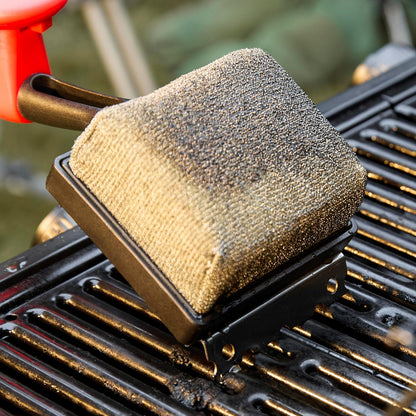 Feasto Bristle Free Grill Brush with Scraper for Outdoor Grills, Reinforced Steam BBQ Cleaning Brush with Replaceable Cleaning Head, Safe Grill Cleaner for Cast Iron & Stainless Steel Grates, Red