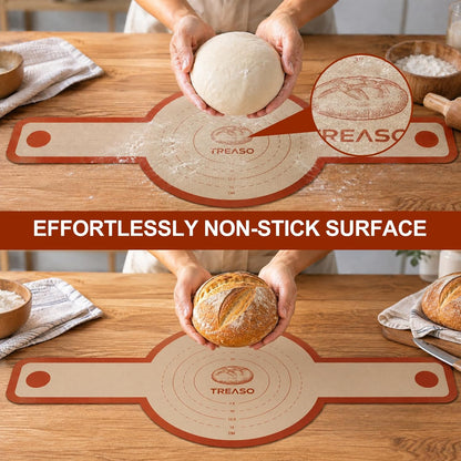 Silicone Pastry Mat, 24" x 16" Dough Mat, Rolling Mat for Baking