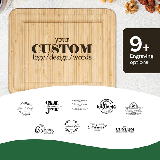 Personalized Charcuterie Board Gift Set - Custom Engraved Bamboo Cheese Board with Knife Set - Personalized Gifts for Wedding Anniversary Bridal Shower Engagement Birthday Housewarming Couples Women