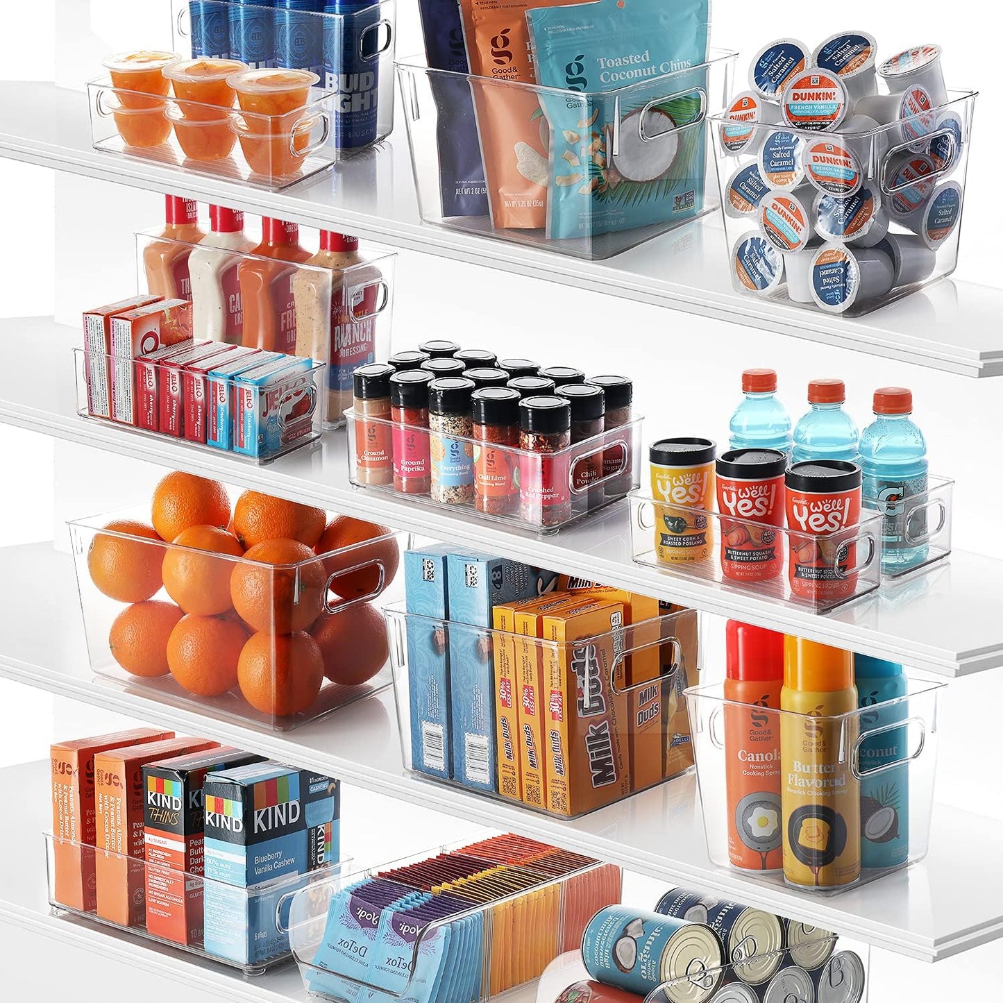 STORAGEBUD Fridge Organizer - 14 Piece Refrigerator Organizer Bins - Stackable Freezer Organizer - Clear Refrigerator Organizer - Acrylic Fridge Bins, (VDS-SB-BIN-14SET)