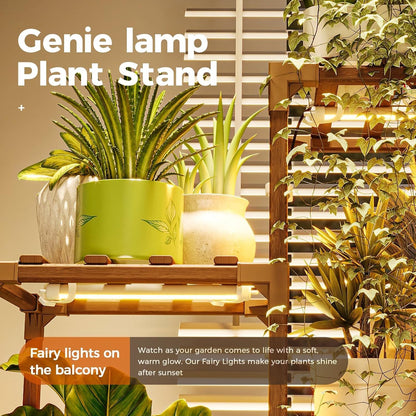 Bamworld Plant Stand Indoor Plant Shelf Outdoor Wood Plant Rack