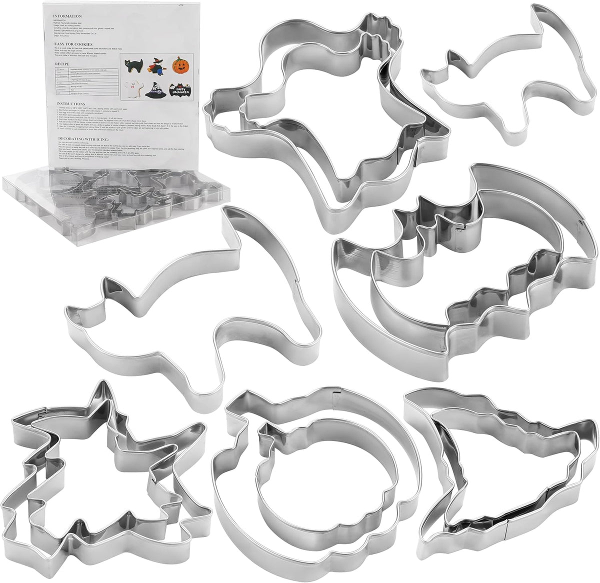 MrCookie 4" Large Christmas Cookie Cutters Set,Thickened Stainless Steel