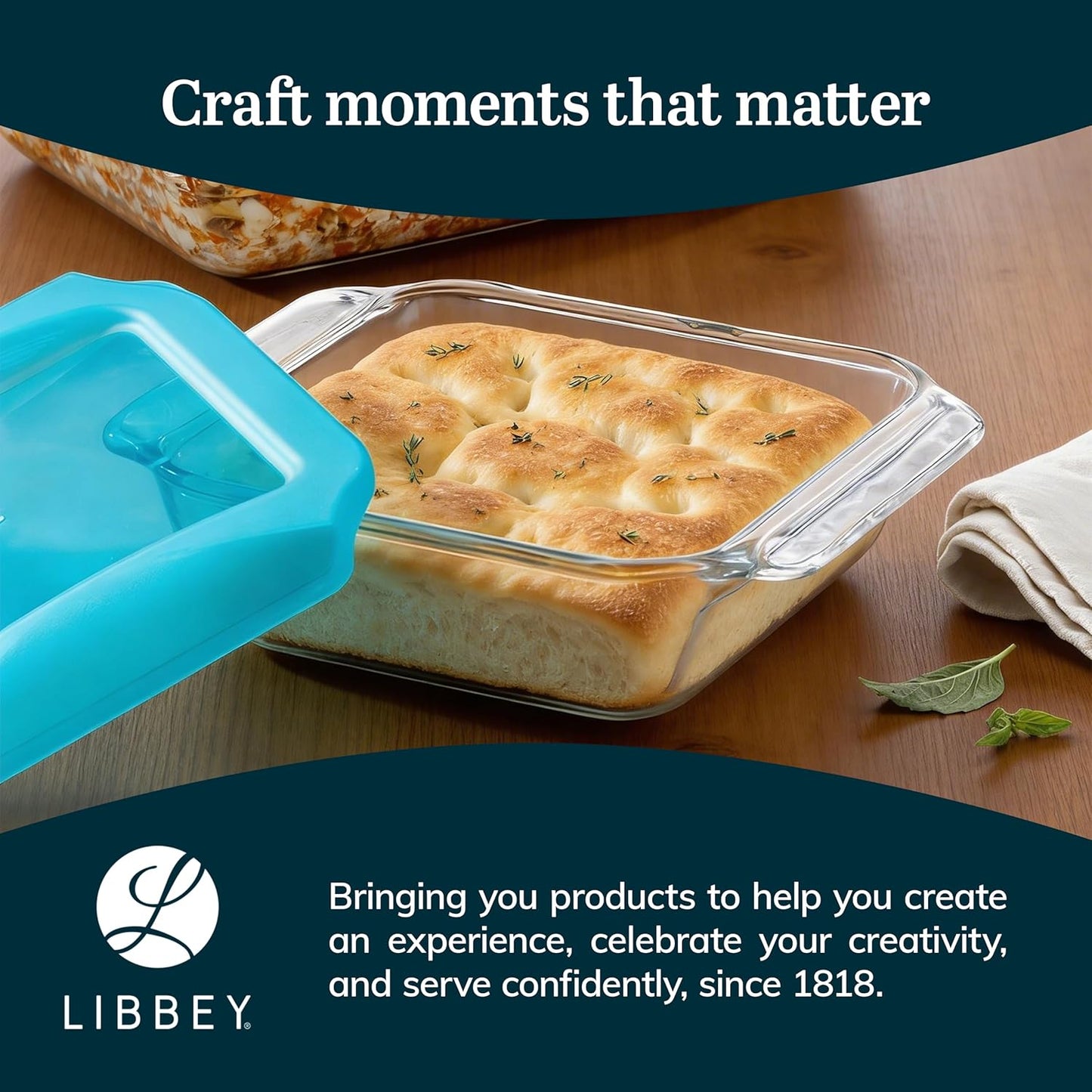Libbey Baker’s Premium 2 Piece Glass Pie Plate, Stackable, Space Saving Casserole Dish Set with Lids, Glass Baking Dish Set for Fruit Pies, Quiches