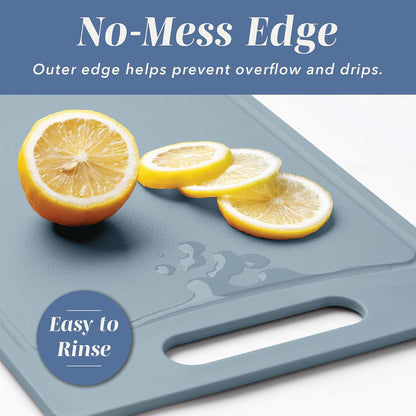 COOK WITH COLOR Non-Slip Cutting Board Set – Kitchen Essentials with Easy Grip Handle for Meat, Veggies, and Fruits, 3 Cutting Boards, Speckled White