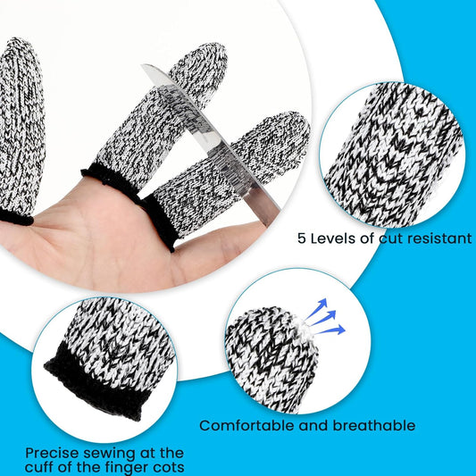 14 Pieces Finger Covers, Ymapinc Finger Sleeve Cots Protector for Finger Tips, Reusable Thumb Finger Protectors Cut Resistant Guards for Kitchen Sculpture Work