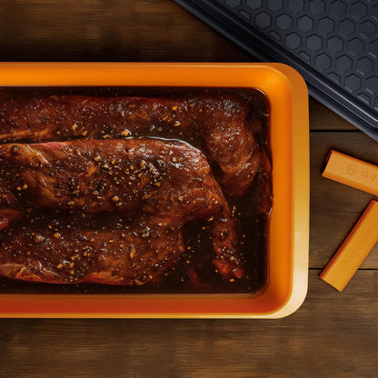 Outset Marinating Tub and Serving Tray Set, Prep and Carry BBQ Accessory Set