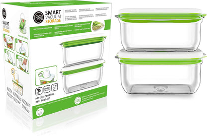 FOSA Vacuum Seal Containers (3-Pack, 34oz) – Airtight Food Storage Containers for Freshness | BPA-Free, Dishwasher Safe | Ideal for Meal Prep, Leftovers, Dry Goods (Pump Sold Separately)