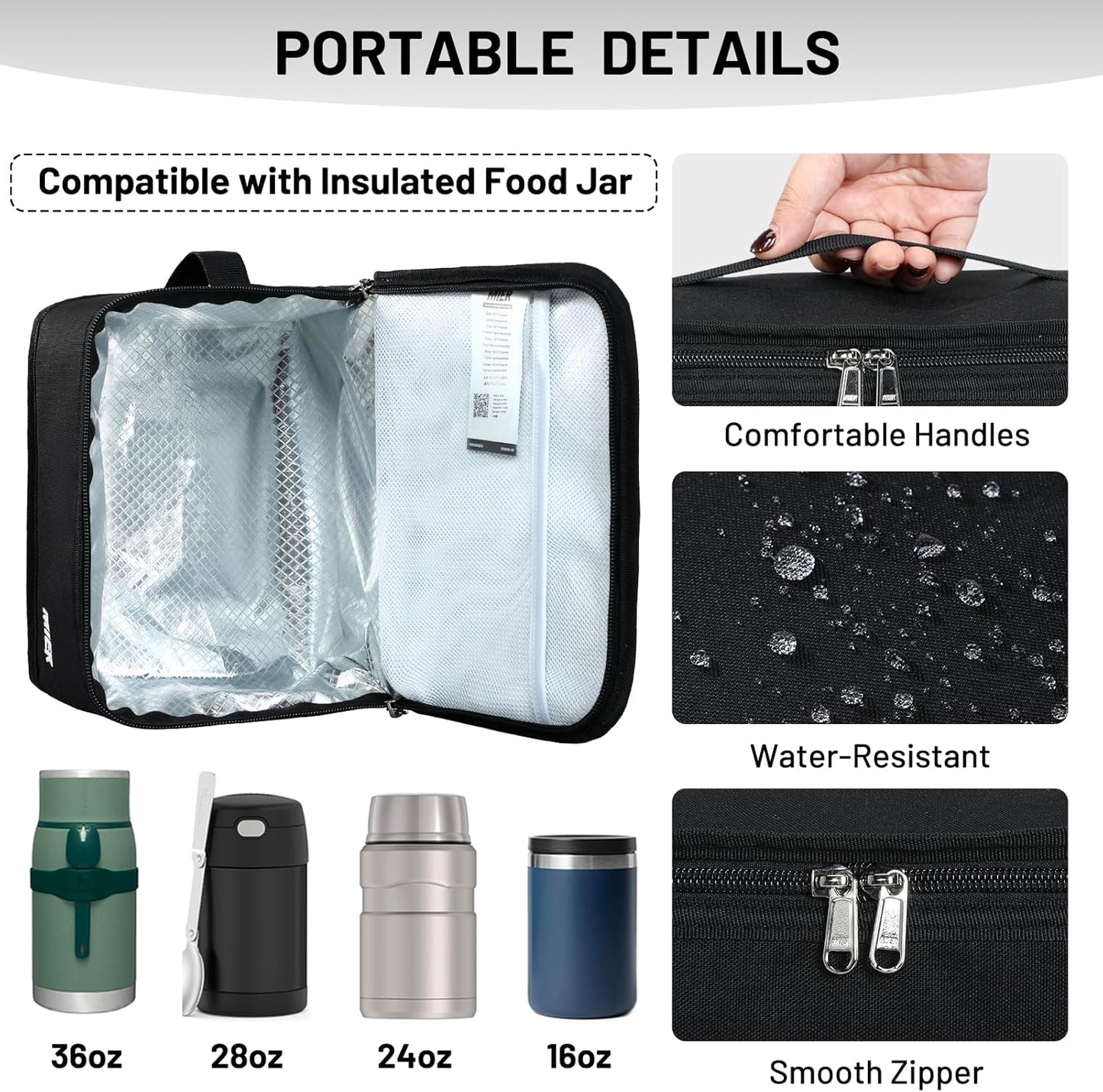 MIER Small Lunch Bag for Kids & Adults Compact Insulated Lunch Box Portable Thermal Mini Cooler for Work School Travel, Bluesteel