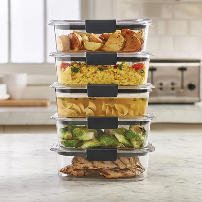 Rubbermaid Brilliance BPA Free Airtight Food Storage Containers with Lids, Set of 4 (4.7 Cup) Ideal for Lunch, Meal Prep, and Leftovers