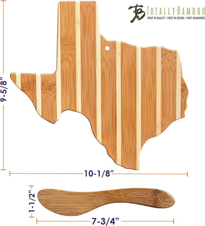 Totally Bamboo California Charcuterie Board with Spreader Knife Gift Set, 11-3/8" x 8-7/8"