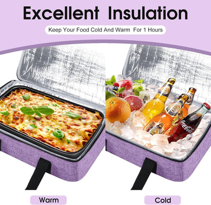Insulated Casserole Carrier, Portable Casserole Carrier for Hot or Cold Food Lunch Tote Warmer or Cooler Bag, Lasagna Lunch Bag for Potluck Parties- Fits 9" x 13" Baking Dish-Charcoal Grey