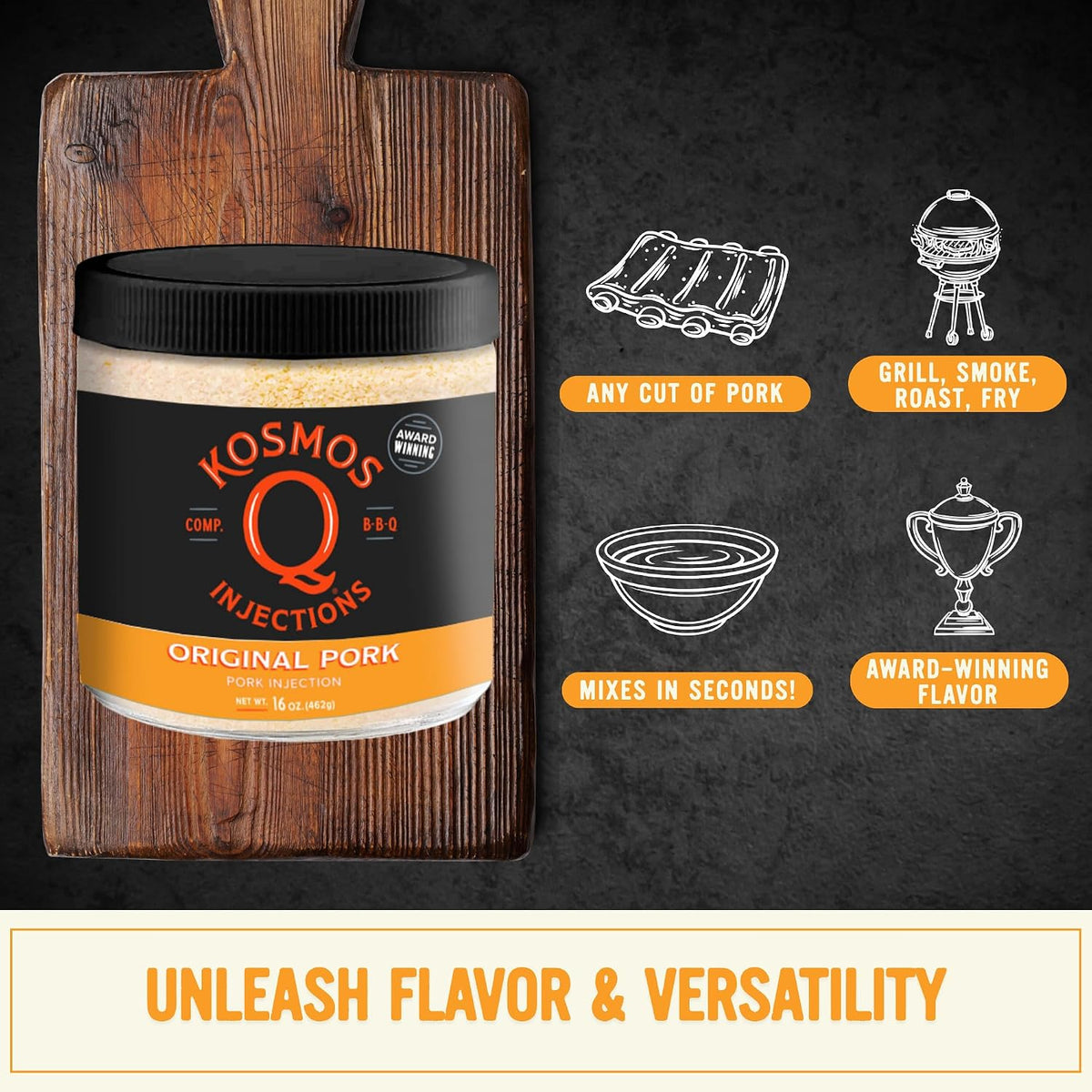Kosmos Q Original BBQ Pork Injection, Meat Marinade, 16 Oz