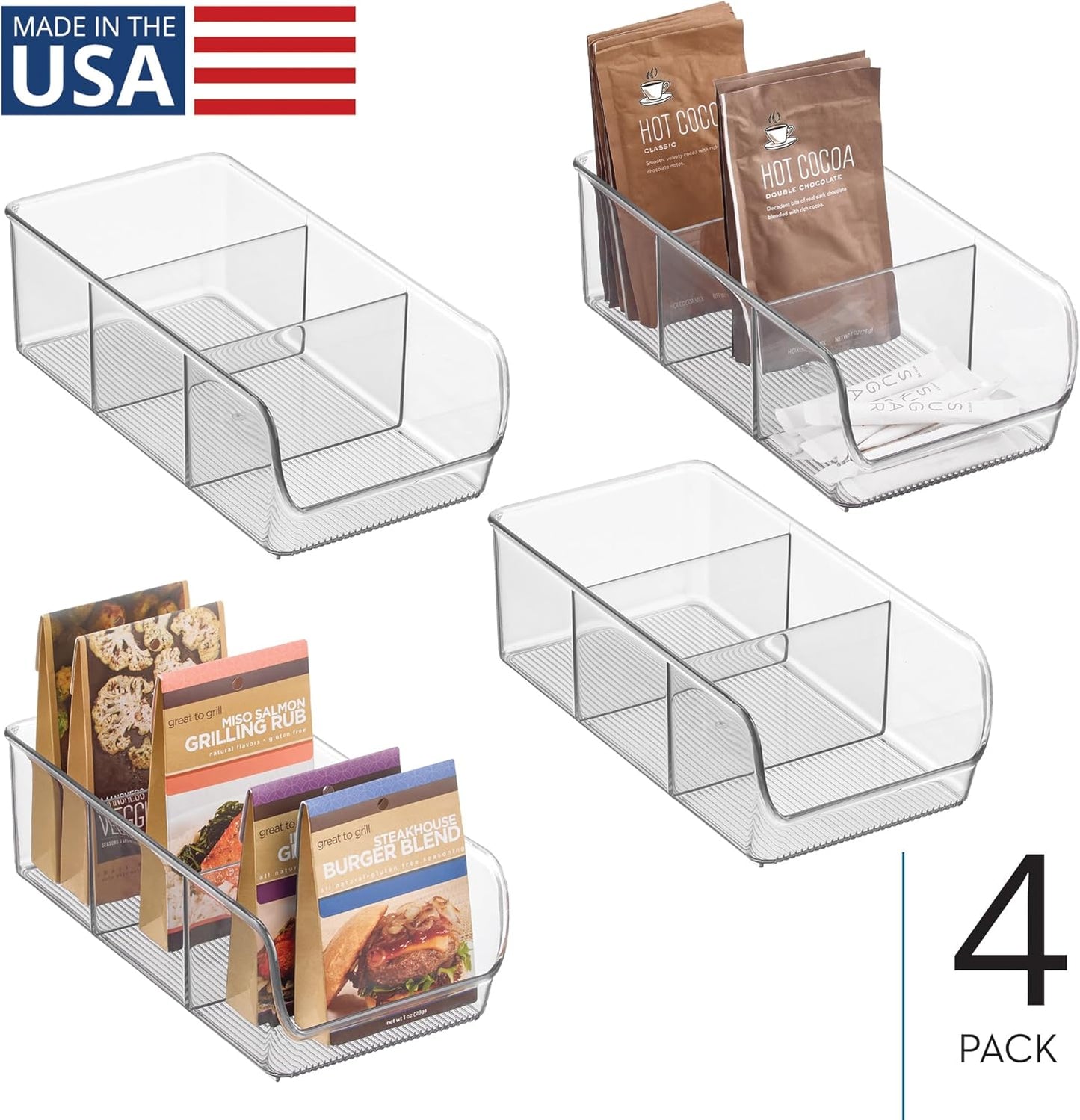 InterDesign Linus Kitchen, Pantry, Refrigerator, Freezer Storage Container, Clear