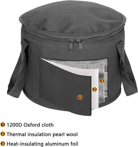 2 Pack Round Casserole Carrier Insulated Bags, Pie Tray, Insulated For Cold, 12.5 In Pie Carriers For Transport (Black)
