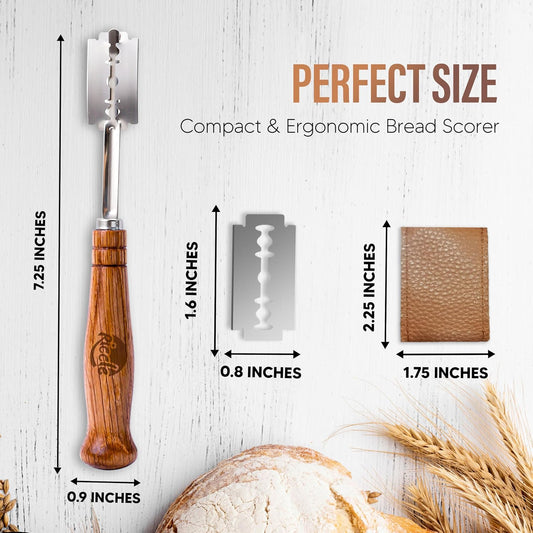 RICCLE Bread Lame, Sourdough Scoring Tool, Bread Scoring Tool, 10-Blade Set