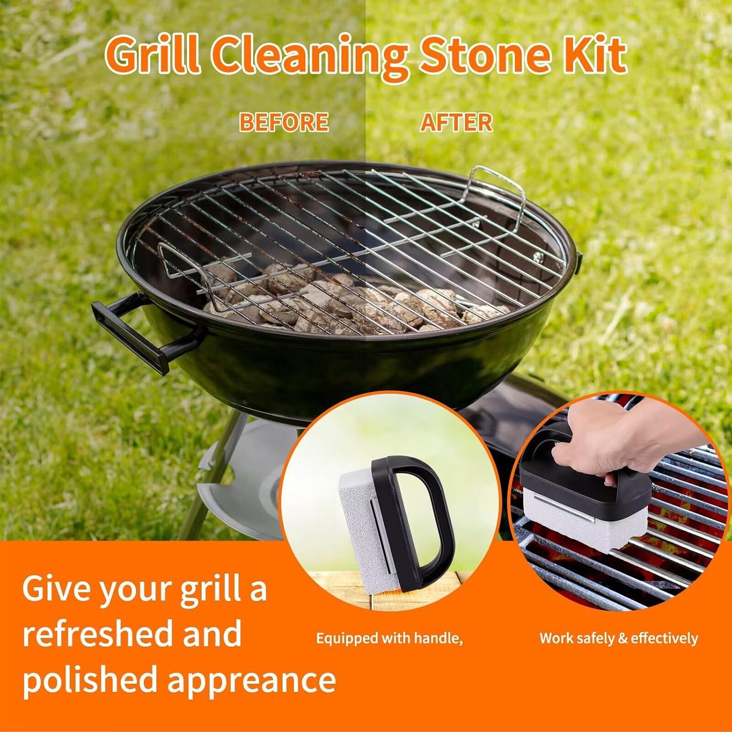 12 PCS Griddle Cleaning Kit for Blackstone, Heavy Duty Flat Top Grill Brush Set with Scraper & Stone – Complete BBQ Accessories for Outdoor Camping
