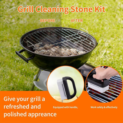 12 PCS Griddle Cleaning Kit for Blackstone, Heavy Duty Flat Top Grill Brush Set with Scraper & Stone – Complete BBQ Accessories for Outdoor Camping
