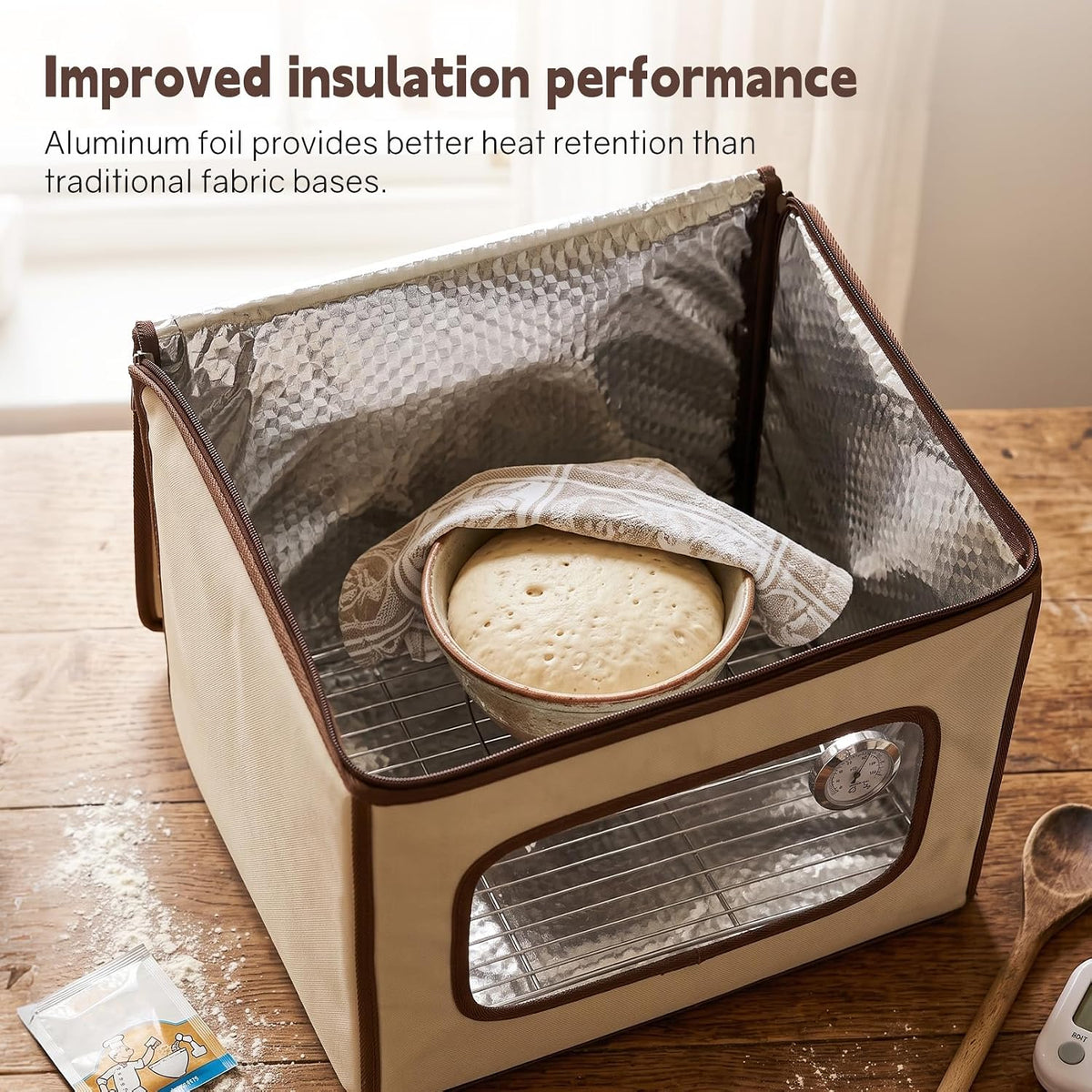 Folding Bread Proofing Box with 68-131℉ Temperature Control and 99H Timer