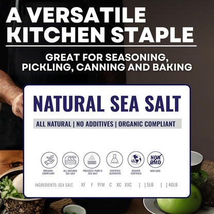 Sea Salt Superstore Coarse Sea Salt for Grinder Refill, Non-Iodized, 14 oz