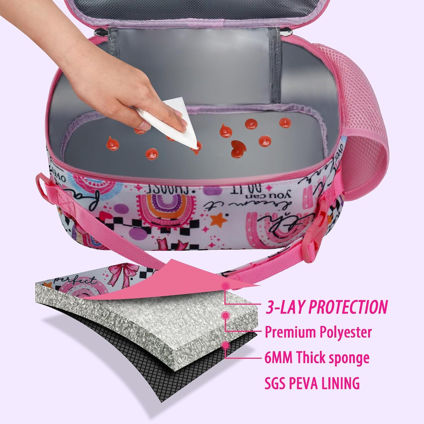 RLGPBON Kids Lunch Bag,Insulated Lunch Box for Girls,Lunch Bag Toddler Teen,School Daycare Cute Travel bags