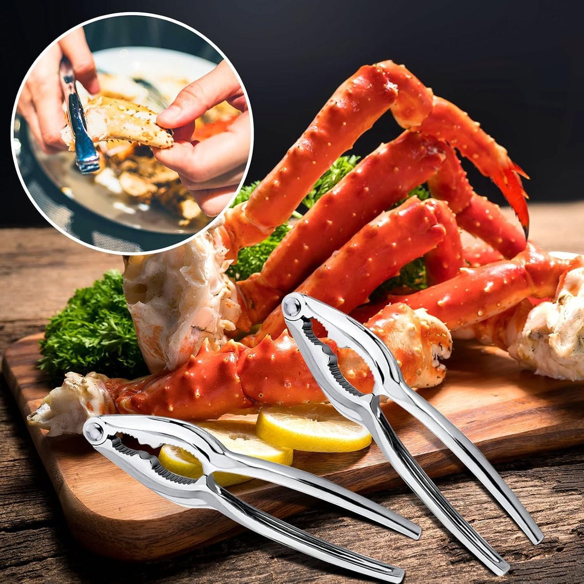 24 Pcs Crab Crackers and Tools, Nut Crackers Seafood Tools