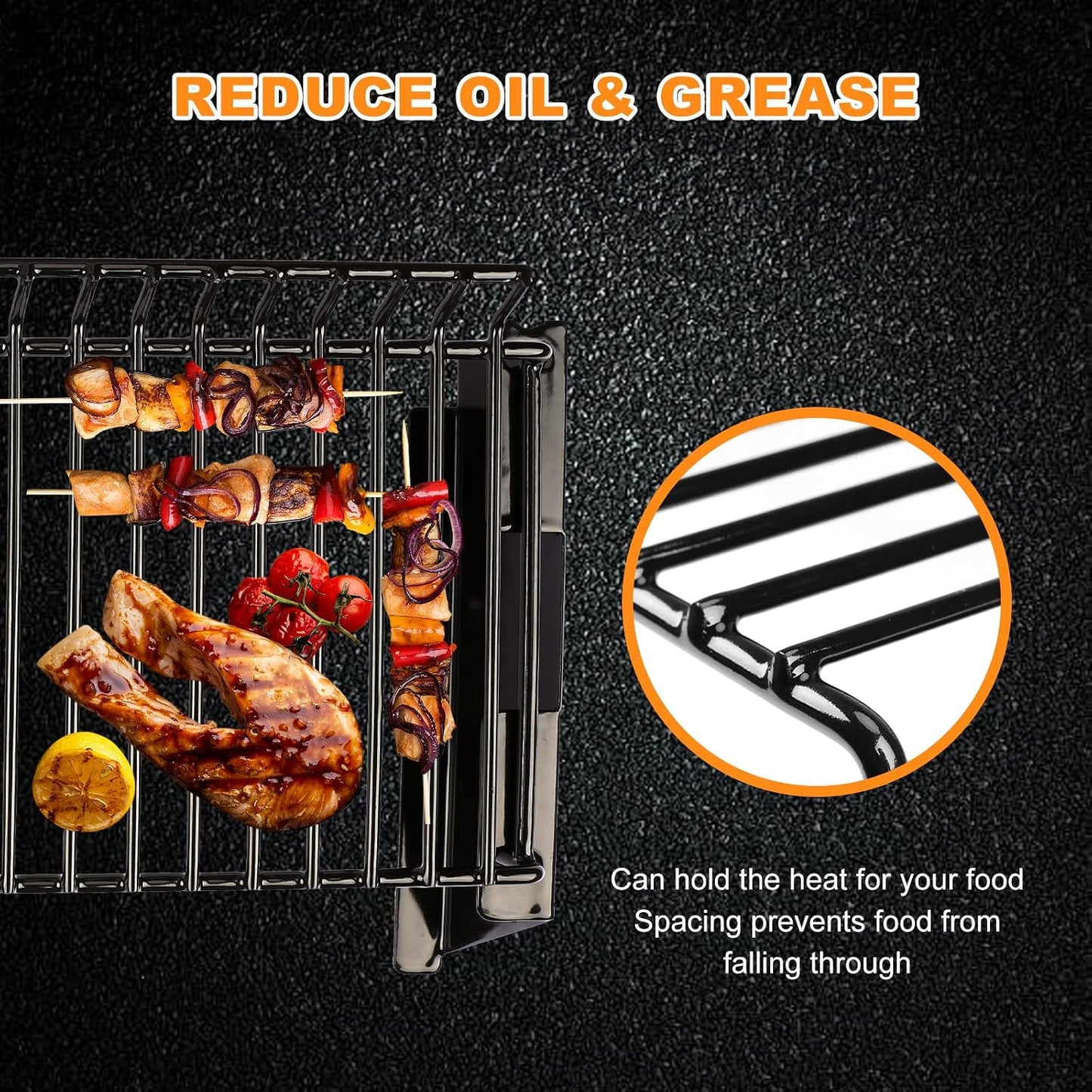 Utheer 2-Pack Griddle Warming Rack for Blackstone 28" Griddles, Stainless Steel Flat Top Grill Accessories | Reversible Rack Adds Prep Space, Foldable Clip-On Design Expands Cooking & Holding Area