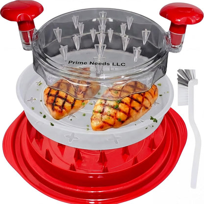 Chicken Shredder, Chicken Shredder Tool Twist, Meat Shredder, Large Chicken Breast Shredder, Heavy Duty BPA-Free Meat Shredder Tool with Removable Tray, Brush, Strong Non-Slip Base, Dishwasher Safe,