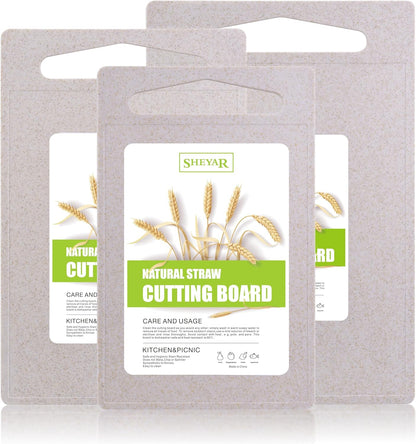 Cutting Board for Kitchen, Wheat Straw Fiber Cutting Board, Dish Washer Safe, w/Juice Grooves for Meat, Veggies, Easy Grip Handle, Non-slip Surface Eco-friendly Serveware Accessories （10‘x6.3’）