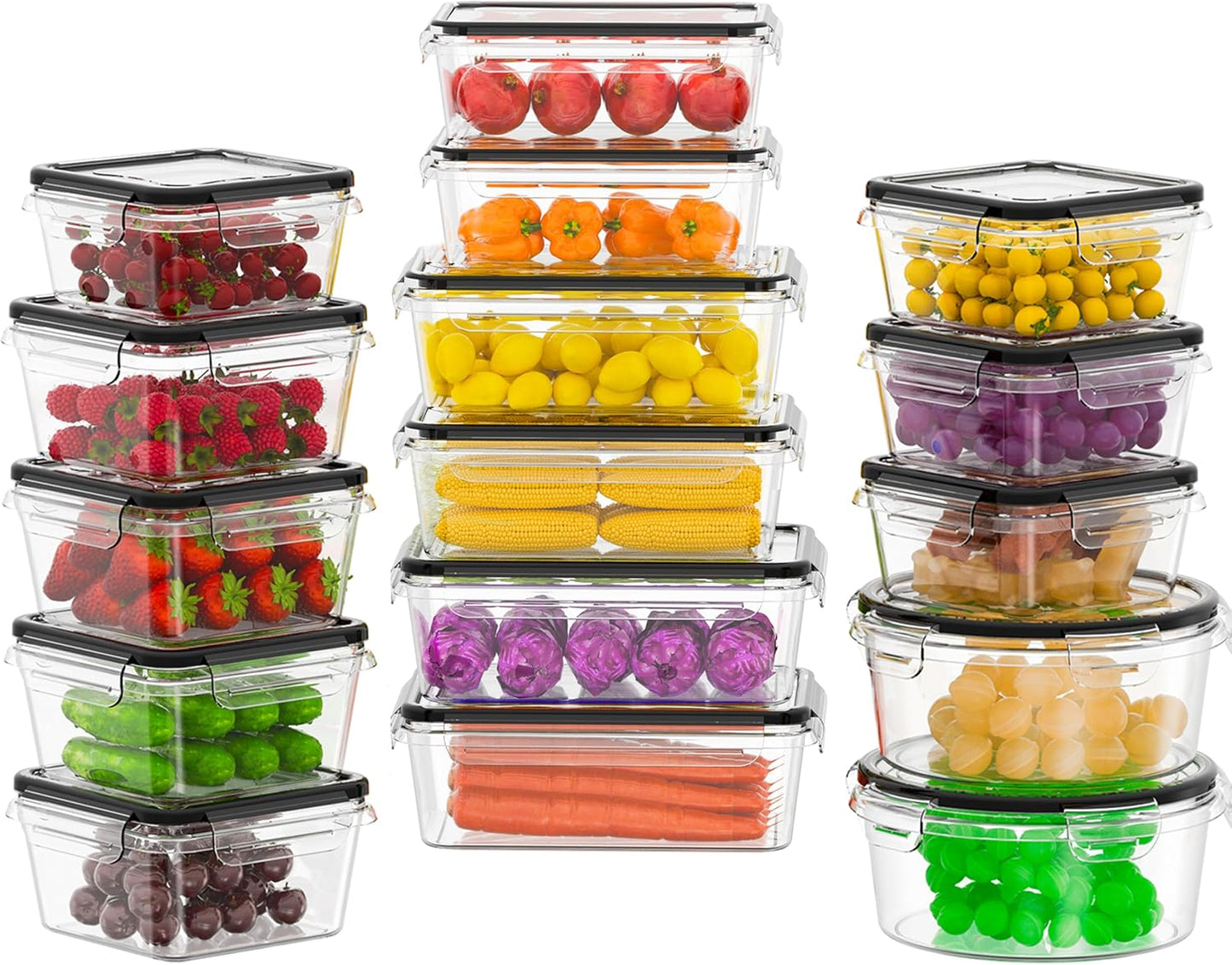 40 Pcs 84oz Large Food Storage Containers with Lids, Reusable Meal Prep Containers for Kitchen Storage, Airtight Leakproof & BPA-Free Freezer, Microwave & Dishwasher Safe
