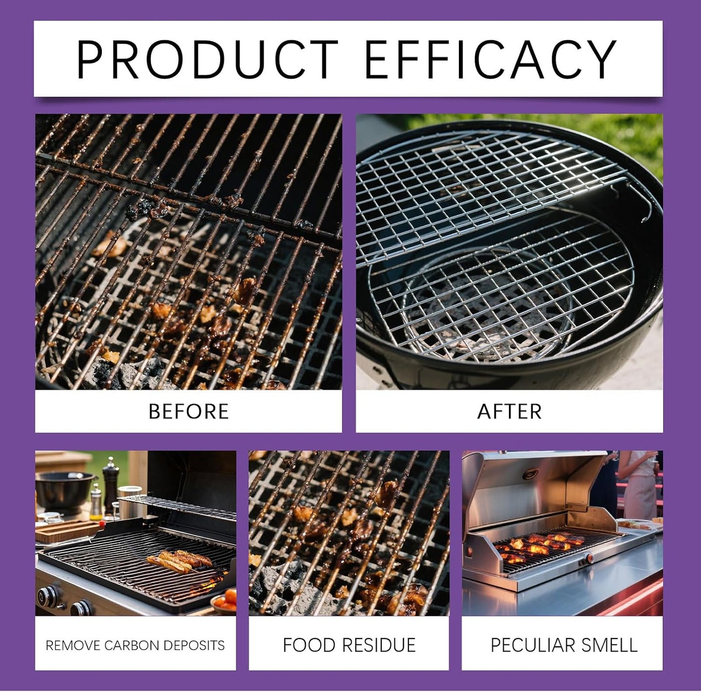 Fast Acting Heavy Duty Grill Degreaser Spray, 2026 Upgrade BBQ Grill Cleaner, Multi-Functional Stubborn Grease Smoky Stains Remover For Outdoor Grill Stove Top, Drip Pans (1)