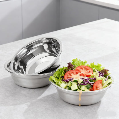 Salad Mixing Bowls, Stainless Steel Serving Bowl for Kitchen Baking Serving Cooking Food Prep Storage, Set of 6
