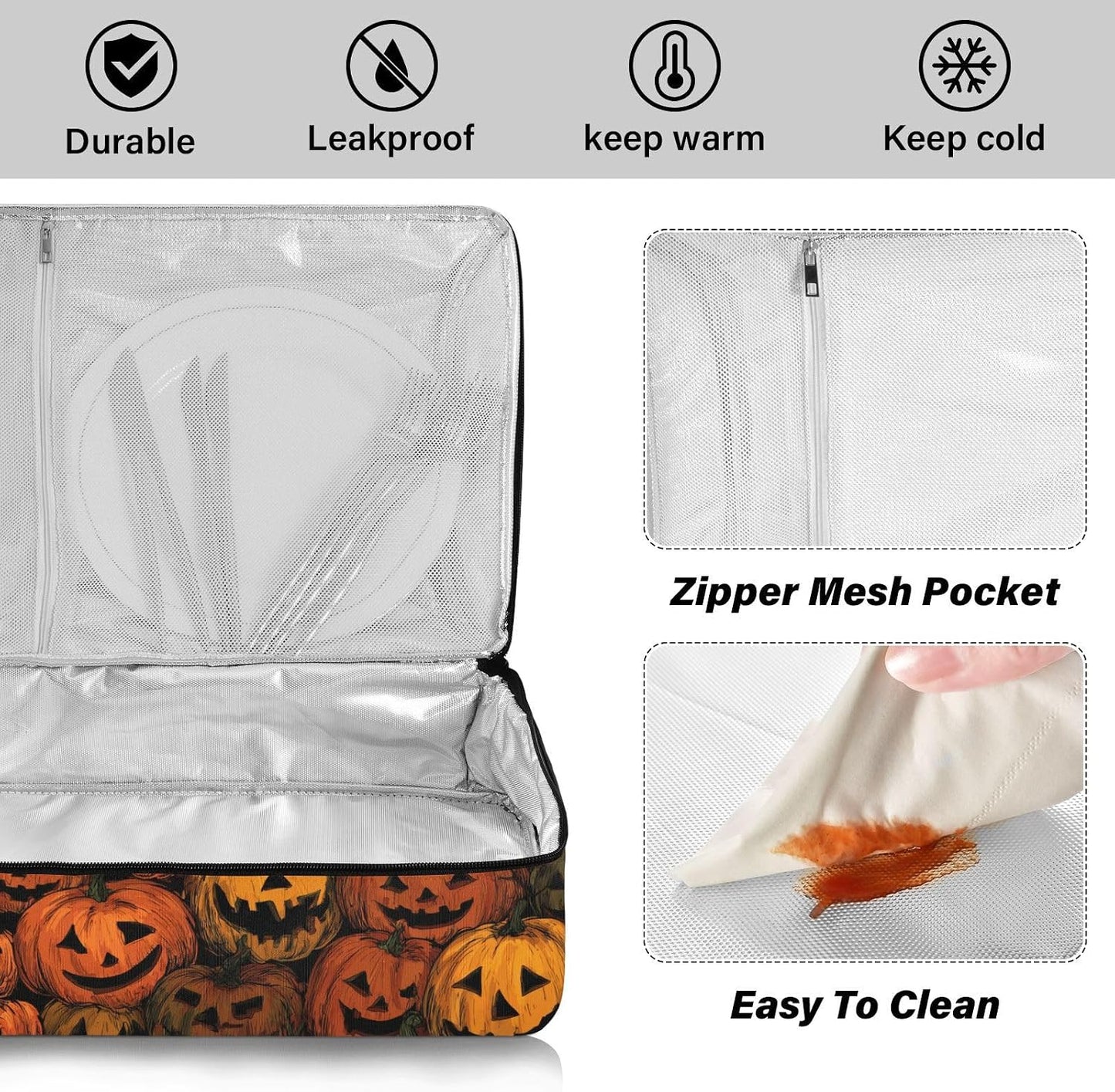 Casserole Carriers for Hot or Cold Food Reusable Casserole Dish Carrier Insulated Thermal Large Capacity Durable Perfect for Party Camping Family Gatherings Yellow Fish - Colors B