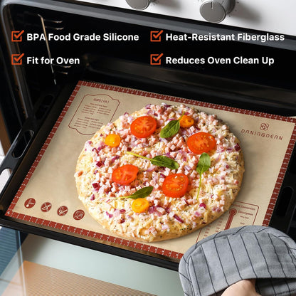 DANIA & DEAN Mom Theme 26"x16" Extra Thick Silicone Baking Mat for Pastry